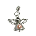 Guardian angel pendant with pink pearl 29 x 37 mm 1 piece