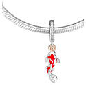 Sterling silver 925 Fish for luck, animal bracelet pendant