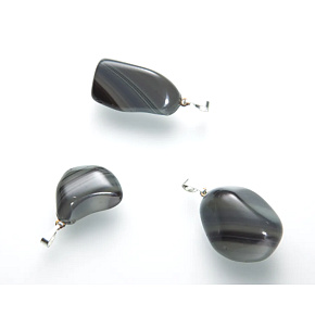 Obsidian Rainbow Trommel Pendant natural stone, 2,2 - 3 cm, 1 piece, stone of salvation