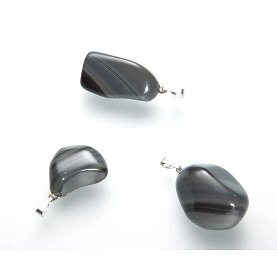 Obsidian Rainbow Trommel Pendant natural stone, 2,2 - 3 cm, 1 piece, stone of salvation