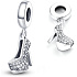 Charm Sterling silver 925 Chic style - glittering shoe on needles, pendant for bracelet, interests