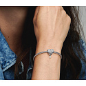 Charm Sterling silver 925 Sparkling angel wings as heart, bead on bracelet symbol