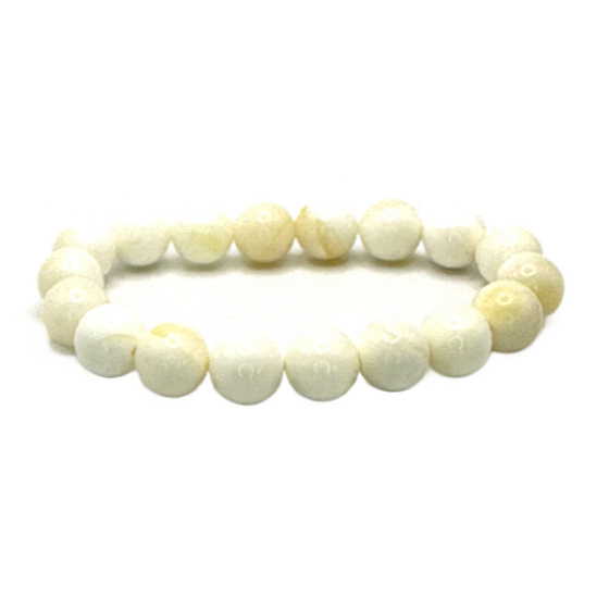 Ivory elastic bracelet made of natural ivory, ball 10 mm / 16 - 17 cm