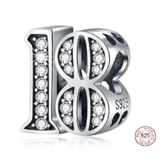 Charm Sterling silver 925 18 anniversary, bead on bracelet