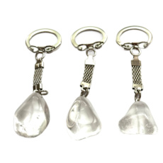 Crystal keychain Tumbled pendant natural stone, stone of stones