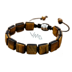 Tygří oko náramek pletený přírodní kámen, rozměr 10 x 10 x 5 mm / 18,5 cm, posuvné zapínání, kámen slunce a země, přináší štěstí a bohatství