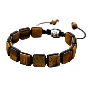 Tygří oko náramek pletený přírodní kámen, rozměr 10 x 10 x 5 mm / 18,5 cm, posuvné zapínání, kámen slunce a země, přináší štěstí a bohatství