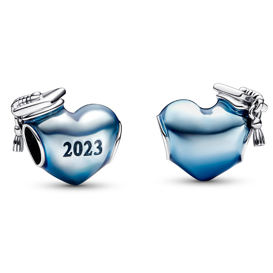 Sterling Silver 925 Graduation - Blue Graduation Heart 2023, Graduate Bead Bracelet