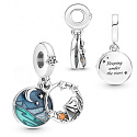 Sterling silver 925 Camping night sky - camping 2in1, bracelet pendant symbol