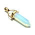 Opalit Pendulum hexagonal gold pendant synthetic stone 41 x 13 mm, hand carved, stone of wishes and hope