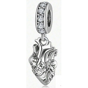 Charm Sterling silver 925 Heart, love bracelet pendant