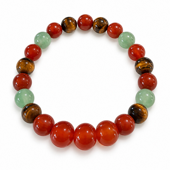 Bracelet with a story – For athletes: Go for victory, natural minerals, 8 mm bead / wrist 14–15 cm