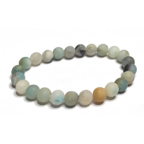 Amazonite multicolour matt bracelet elastic natural stone, ball 8 mm / 16-17 cm, stone of hope