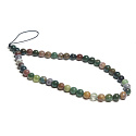 Agate Indian mobile phone pendant against loss, natural stone bead 6 mm / 26,5 cm, symbolizes the element of earth