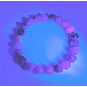 Hackmanit bracelet elastic natural stone, bead 8 mm / 16 - 17 cm, AAA quality, stone inner transformation