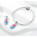 Sterling Silver 925 Luminous - Sign of the Zodiac Pisces, Bracelet Pendant