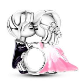 Sterling Silver 925 Charming Young Couple Bead Bracelet Love