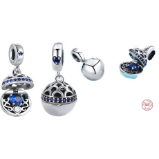 Sterling silver 925 Love Surprise - royal blue, openable love bracelet pendant
