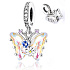 Charm Sterling silver 925 Butterfly - flowers, animal bracelet pendant