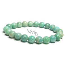 Amazonite bracelet elastic natural stone, ball 8 mm / 16 - 17 cm, stone of hope