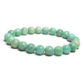 Amazonite bracelet elastic natural stone, ball 8 mm / 16 - 17 cm, stone of hope