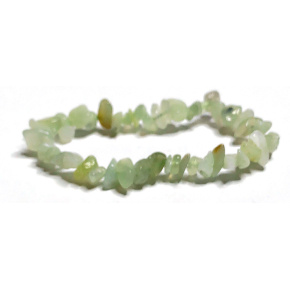 Serpentine bracelet elastic chopped natural stone 19 cm, healers stone