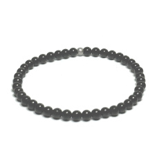 Tourmaline / Skoryl bracelet elastic natural stone, ball 4 mm / 16 - 17 cm, guardian of good mood