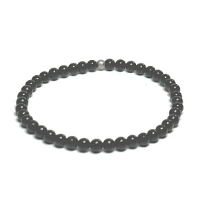 Tourmaline / Skoryl bracelet elastic natural stone, ball 4 mm / 16 - 17 cm, guardian of good mood
