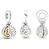 Sterling silver 925 King of Fruits Durian openable, pendant for bracelet, food and drink