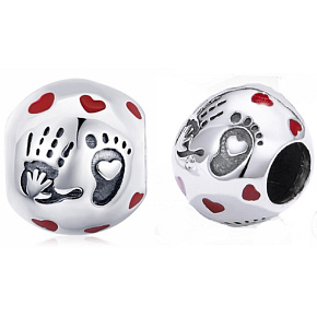 Charm Sterling silver 925 Love in the palm of the hand, bead on the bracelet family