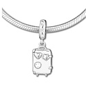 Charm Sterling silver 925 Suitcase opening, travel bracelet pendant