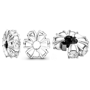 Charm Sterling silver 925 Light clip stopper, clip bead on bracelet, symbol