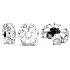 Charm Sterling silver 925 Light clip stopper, clip bead on bracelet, symbol