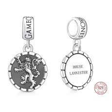 Charm Sterling silver 925 Game of Thrones Lanister coat of arms, bracelet pendant, film Charm Sterling silver 925 Game of Thrones Lanister coat of arms, bracelet pendant, film