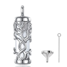 Silver 925 Memorial, commemorative urn pendant, Heart, tree of life waterproof, for preserving memories, ashes, sand