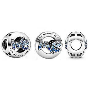 Charm Sterling silver 925 The power is in me, bead on bracelet symbol