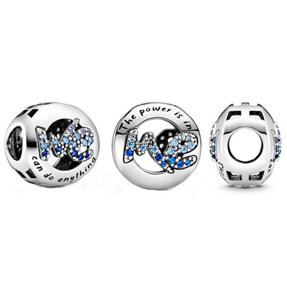 Charm Sterling silver 925 The power is in me, bead on bracelet symbol