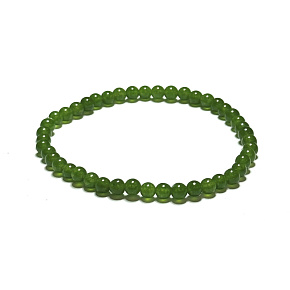 Jade Taiwan elastic bracelet made of natural stone, 4 mm bead / 16-17 cm, stone of tranquility