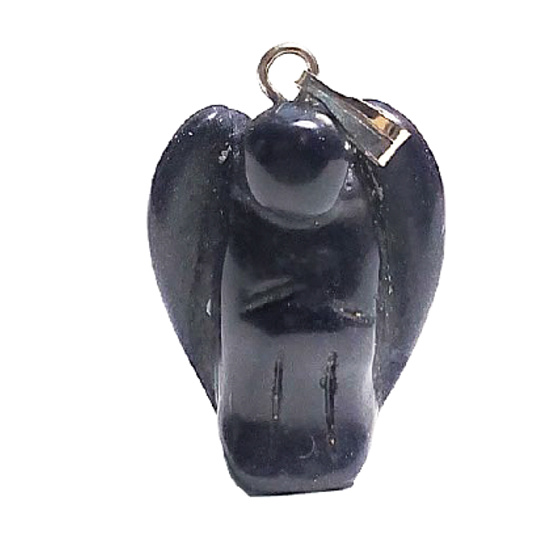 Goldstone blue Avanturine Angel Guardian Pendant hand cut 1,7 cm 1 piece, stone of ambition