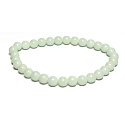 Jade Luminois Light Phosphorescent, yellow glow in the dark, bracelet elastic natural stone, bead 6 mm / 16 - 17 cm