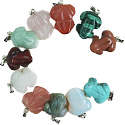 Malachite Frog for luck pendant natural stone approx. 20 x 15 mm, stone of fulfilled wishes