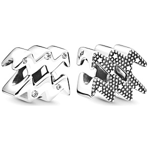 Charm Sterling silver 925 Zodiac sign Sparkling Aquarius, bead for bracelet