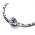 Charm Sterling silver 925 Blue leopard charm, bead on animal bracelet