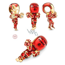Charm Sterling silver 925 Marvel The Avengers, Iron Man, bracelet bead Charm Sterling silver 925 Marvel The Avengers, Iron Man, bracelet bead