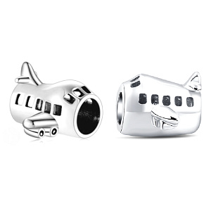Charm Sterling silver 925 Airplane bead on travel bracelet