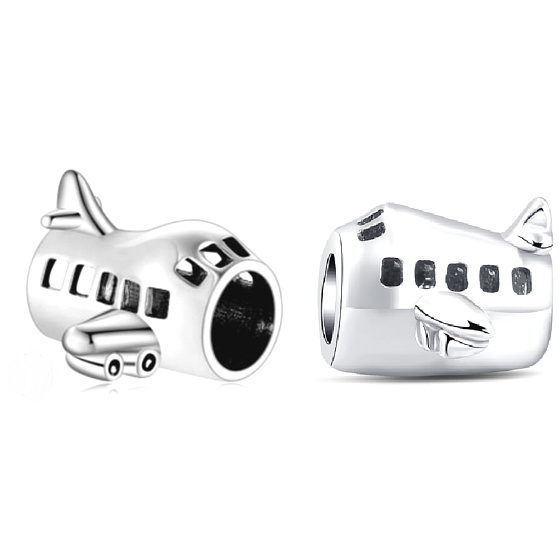 Charm Sterling silver 925 Airplane bead on travel bracelet