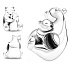 Charm Sterling silver 925 Hugging polar bears, bead on bracelet family