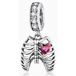 Charm Sterling silver 925 Heart symbol of love, courage, bravery, bravery, self-sacrifice, pendant bracelet love