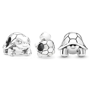 Charm Sterling silver 925 Turtle with cubic zirconia, bead for bracelet, animal Charm Sterling silver 925 Turtle with cubic zirconia, bead for bracelet, animal