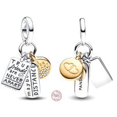 Charm Sterling Silver 925 Friendship 3-in-1, pendant for friendship bracelet